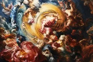 Miguel Casco trabaja en una pintura contemporánea en Nueva York frente al auge de la inteligencia artificial artística