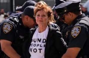 Protesta en New York cerca de Naciones Unidas durante la participación de Benjamin Netanyahu en la Asamblea General.